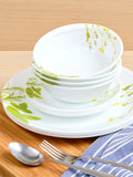 Corelle  Asia Collection European Herbs Utility Set (Pack of 12) 4 26cm Dinner Plate, 4 17cm Small Plate & 4 177 ml Katori