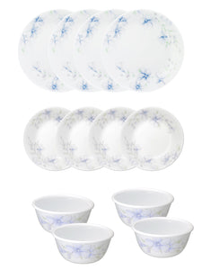 Corelle  Asia Collection Lapinue Utility Set (Pack of 12) 4 26cm Dinner Plate, 4 17cm Small Plate & 4 177 ml Katori