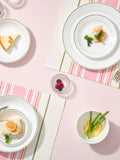 Corelle Livingware Double Ring Green Breakfast Set (Pack of 12) 6 26cm Dinner Plates, 6 296ml Dessert Bowl