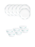 Corelle Livingware English Garden Breakfast Set (Pack of 12) 6 26cm Dinner Plates & 6 177ml Katori