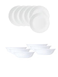 Corelle Livingware Winter Frost White Breakfast Set (Pack of 12) 6 26cm Dinner Plates, 6 296ml Dessert Bowl
