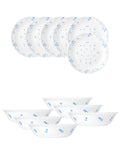 Corelle Livingware Provincial Blue Breakfast Set (Pack of 12) 6 26cm Dinner Plates, 6 296ml Dessert Bowl