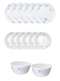 Corelle  Asia Collection Lapinue 14 Pcs Dinner Set (Pack of 14) 6 26cm Dinner Plates, 6 17cm Small Plates, 2 828ml Curry Bowl