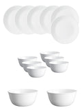 Corelle Livingware Winter Frost White 14 Pcs Dinner Set (Pack of 14) 6 26cm Dinner Plates, 6 177ml Katori, 2 828ml Curry Bowl