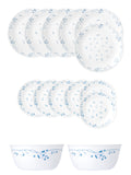 Corelle Livingware Provincial Blue 14 Pcs Dinner Set (Pack of 14) 6 26cm Dinner Plates, 6 17cm Small Plates, 2 828ml Curry Bowl