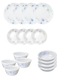 Corelle  Asia Collection Lapinue 16 Pcs Nuclear Family Set (Pack of 16) 4 26cm Dinner Plates, 4 17cm Small Plates, 296ml Dessert Bowl & 177ml Katori