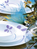 Corelle  Asia Collection Warm Pansies 16 Pcs Nuclear Family Set (Pack of 16) 4 26cm Dinner Plates, 4 17cm Small Plates, 296ml Dessert Bowl & 177ml Katori