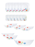 Corelle Asia Collection Square Round Daisy Field 21 Pcs Dinner Set