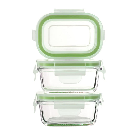 Snapware Set Of 3 Leak-Proof Eco Clean Glass Storage Container