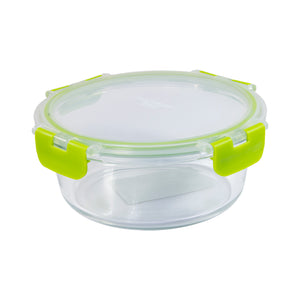 Snapware Leak-Proof Eco Clean Glass Storage Container with Air-Tight Lid, Microwave and Oven Safe, Round, 990ML, Green