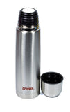 Pyrex Stainless Steel Push Lid Insulated 24 Hours Hot or Cold Bottle Flask, 500 ml, Silver