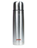 Pyrex Stainless Steel Push Lid Insulated 24 Hours Hot or Cold Bottle Flask, 750 ml, Silver