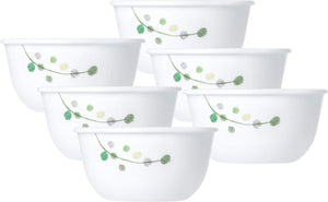 CORELLE Livingware Plus Green Delight 325 ml Soup Bowl Pack of 4