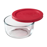 Pyrex-2Cup/473ml Round with plastic Red lid