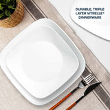 Corelle Asia Collection Square Round Winter Frost White 21 Pcs Dinner Set