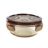 Snapware Leak-Proof Glass Storage Container with Air-Tight Lid, Microwave and Oven Safe, Round, 640ML, Amber