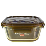 Snapware Leak-Proof Glass Storage Container with Air-Tight Lid, Microwave and Oven Safe, Square, 780ML, Amber