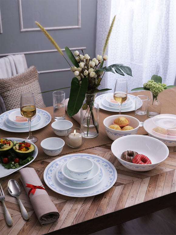 Corelle Livingware Morning Blue Dinner Set - 57 Pcs