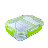 Snapware Leak-Proof Eco Clean Glass Storage Container with Air-Tight Lid, Microwave and Oven Safe, Rectangle, 620ML, Green