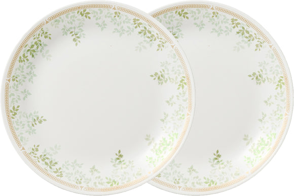 Corelle Asia Collection Gold Series Mint Leaves 26 cm Dinner Plate Pack of 2