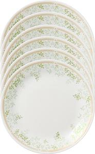 Corelle Asia Collection Gold Series Mint Leaves 26 cm Dinner Plate Pack of 6