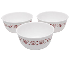 Corelle Curry/ Noodle Bowl Red Trellies -- Pack of 3