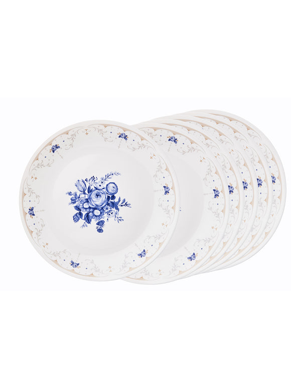 Corelle Asia Collection Gold Series Blooming Blue 26 cm Dinner Plate  Pack Of 6
