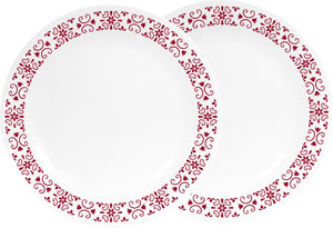 Corelle Livingware Red Trellis 26 cm Dinner Plate Pack of 2