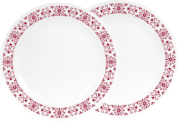 Corelle Livingware Red Trellis 26 cm Dinner Plate Pack of 2