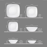 Corelle Asia Pom Pom Square Round Small Plates - Pack of 6